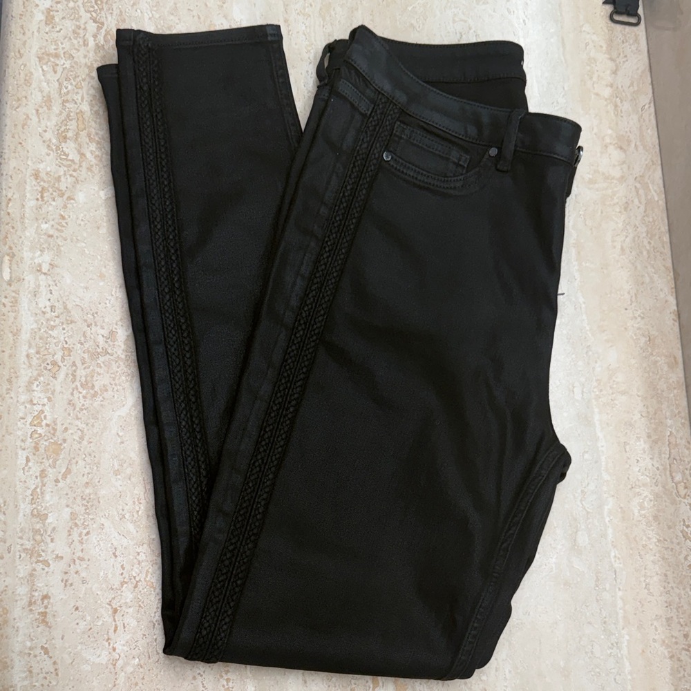 Elie Tahari Black Denim with Textured Accents